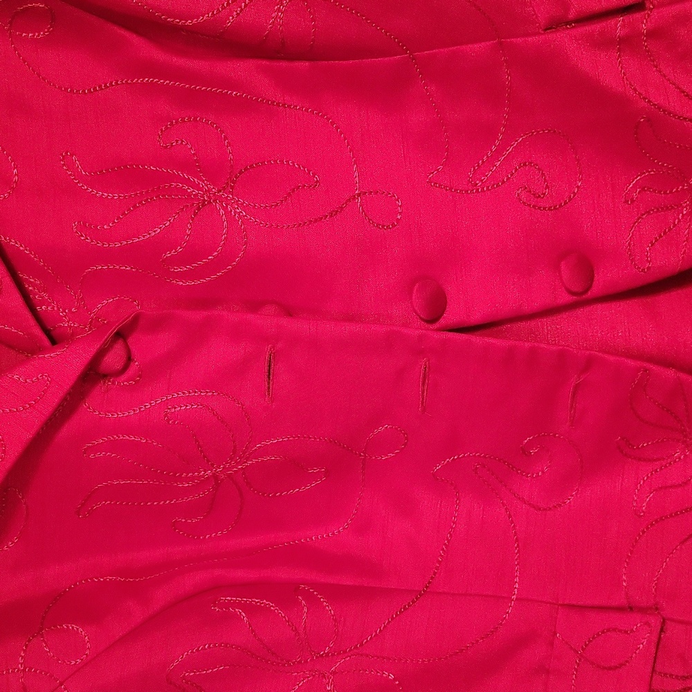 Karin stevens petites skirt suit, jacket 14P, skirt 14, Red - Picture 6 of 9